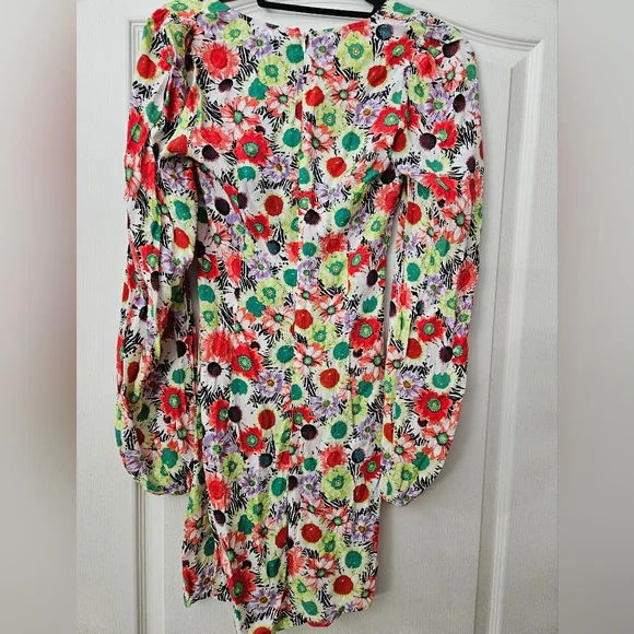 AFRM Revolve Collab Caprice Mini Dress in Summer Daisy Bouquet XS NEW - Picture 8 of 8
